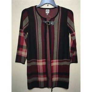Anne Klein Fire Red Cardigan Combo